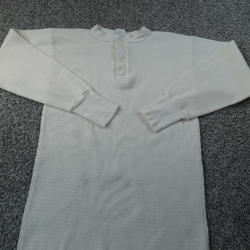 VTG Sears‎ Shirt Mens XLT White Waffle Knit Thermal Long Johns Baselayer Top USA